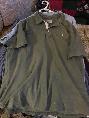 Men's Olive Green Polo with Chest Pocket jachs New York large